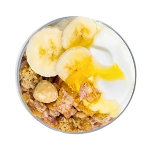 Yaourt avec granola banane & miel